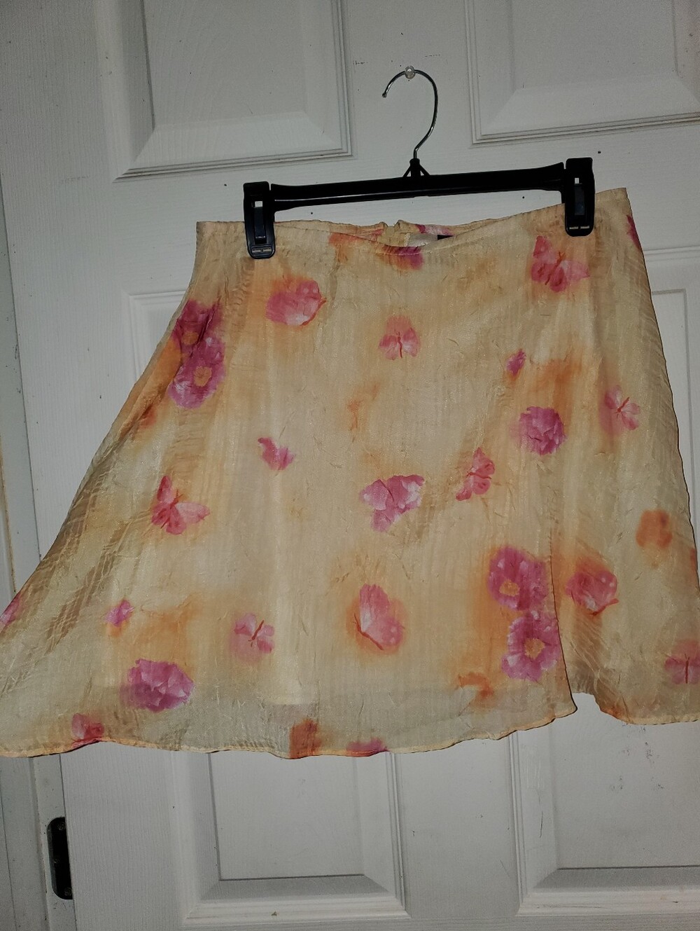 Vintage We Too Sportswear Y2K Pink Floral Butterfly Butter Yellow Mini Skirt - Picture 5 of 12